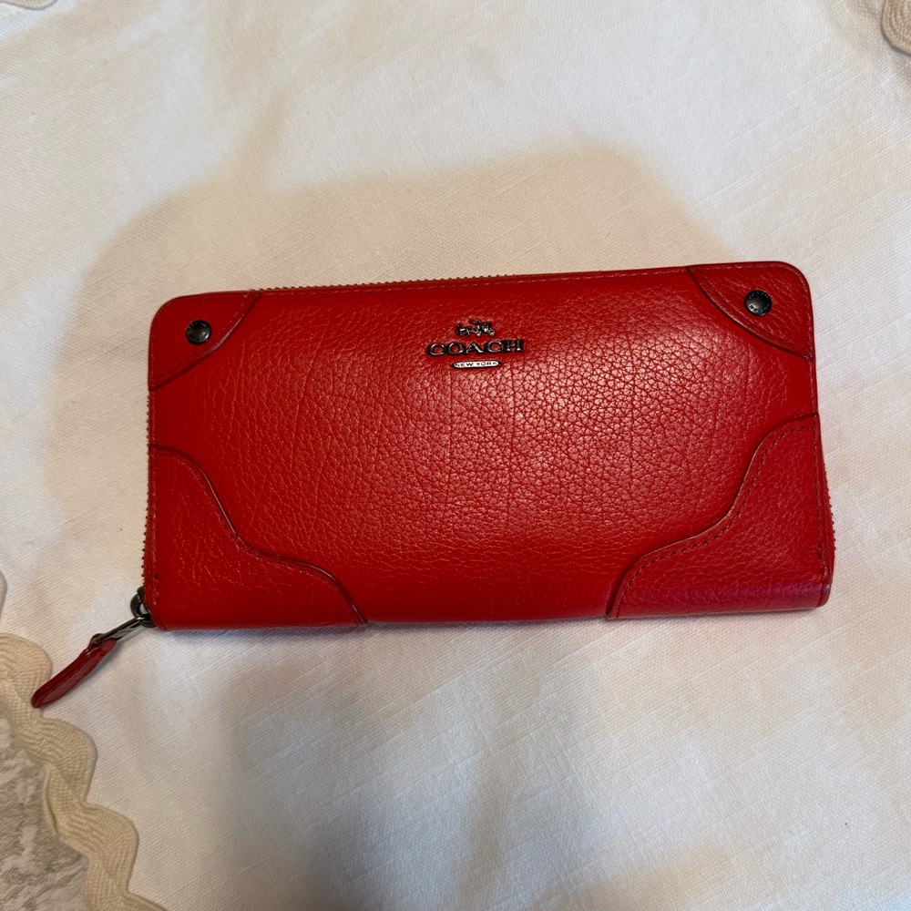 Coach Red Leather Wallet